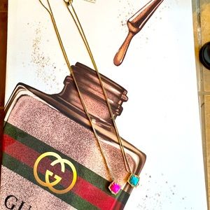 2 Retired Kacey Kendra Scott Turquoise and Hot Pink Long Necklaces Adjustable